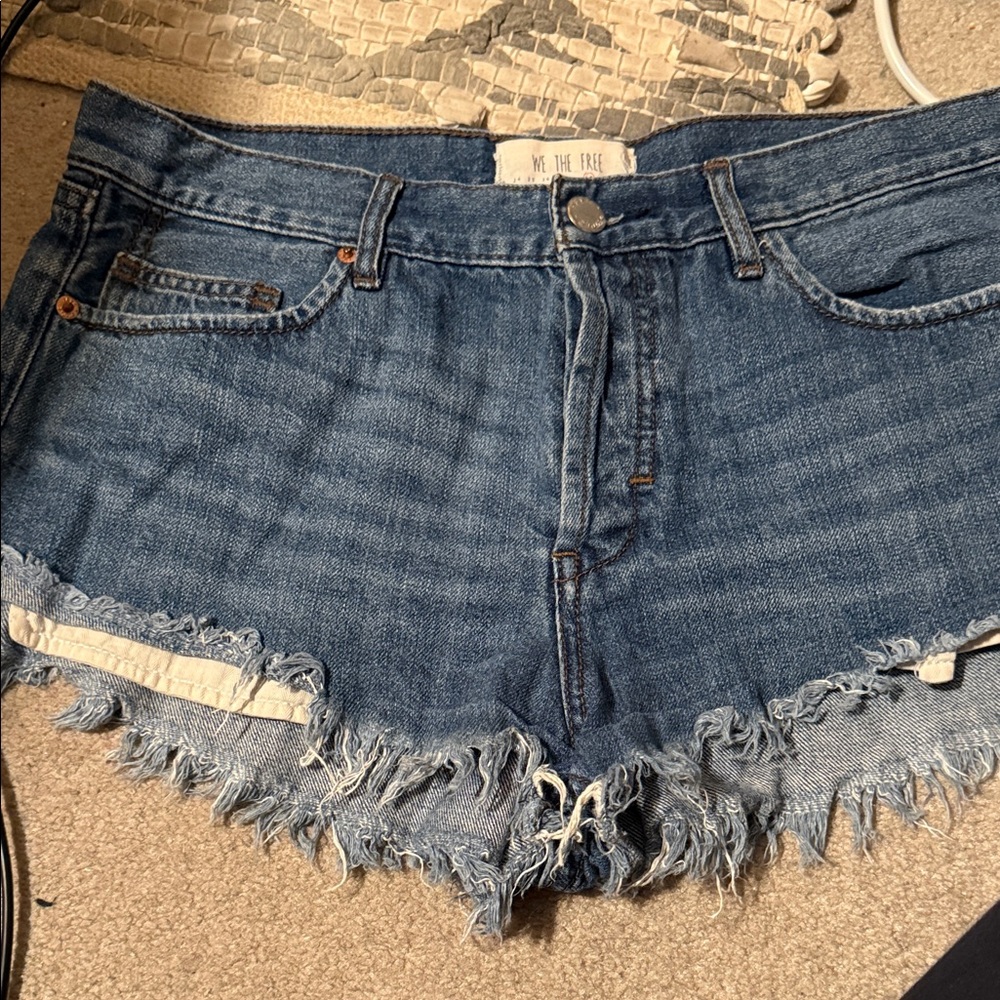 We The Free Dark Blue Jean Shorts